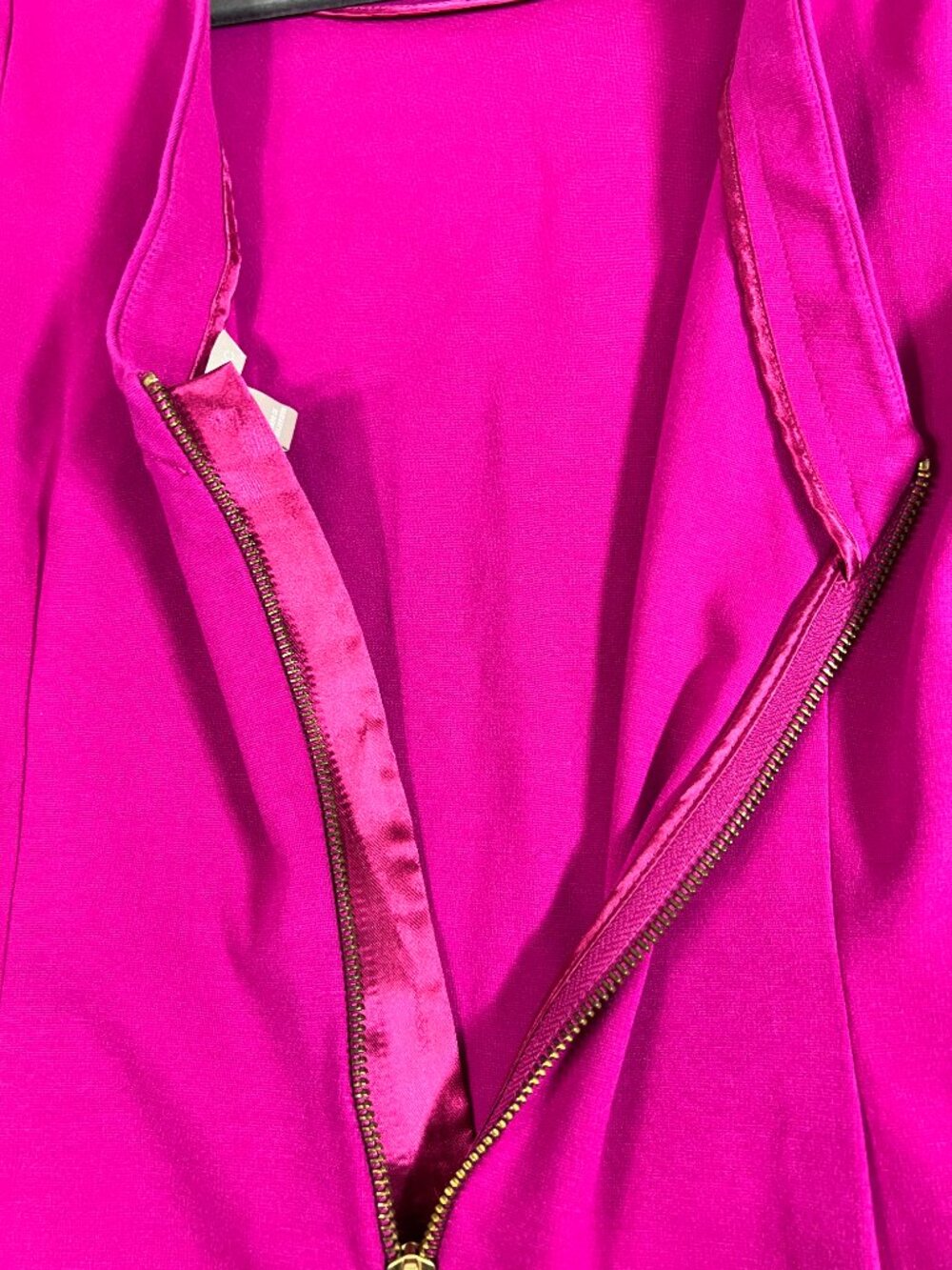Banana Republic Fuchsia Sheath Work Party Dress Size 12 Back Zip Long Sleeve - Picture 6 of 12